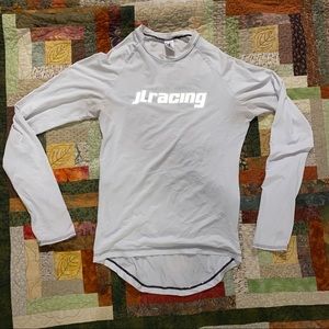 JL Racing lightweight long sleeve shirt, white medium